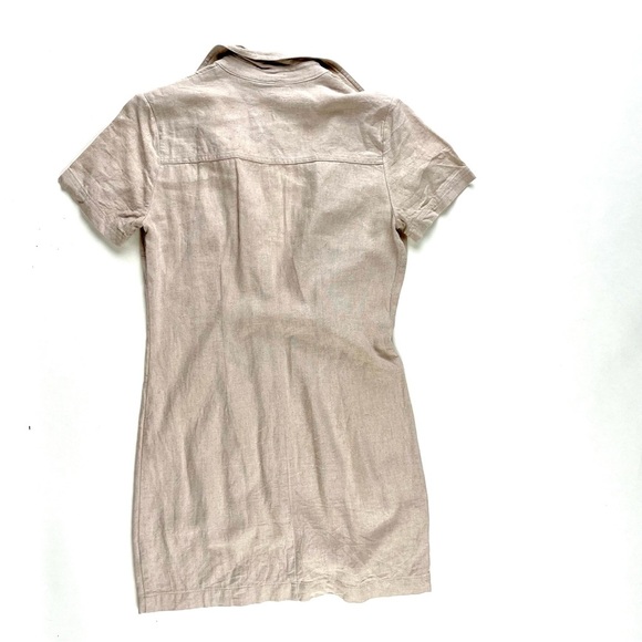 Beige Button-Up linen Shirt Dress - Picture 4 of 4